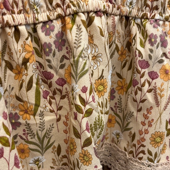 Simply Southern Smocked Floral Midi Dress - Yellow and Brown - Picture 5 of 5